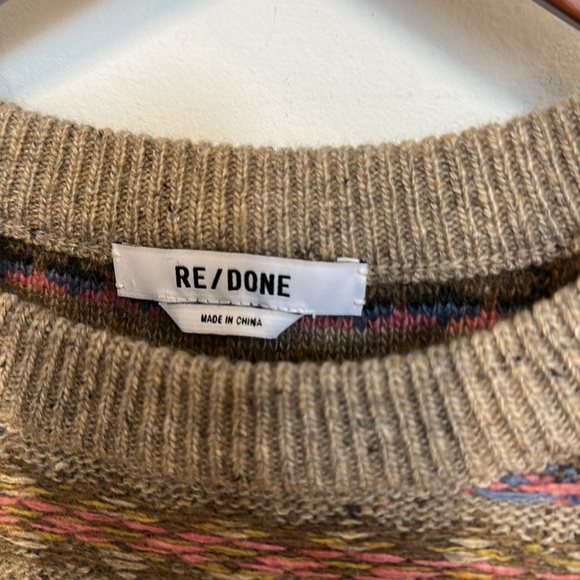 Re/Done 60s Shrunken Sweater in Gravel Multi - Picture 3 of 4